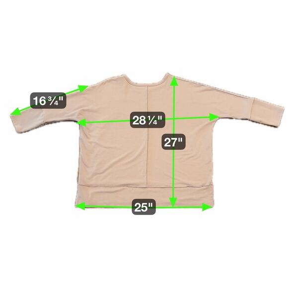 SPANX Women’s Oversized Neutral Taupe Long Sleeve Top - Lg - Picture 5 of 5